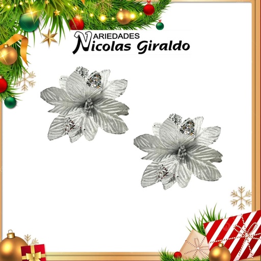 [A3851P] @FLOR NAVIDEÑA MEDIANA  PLATA 