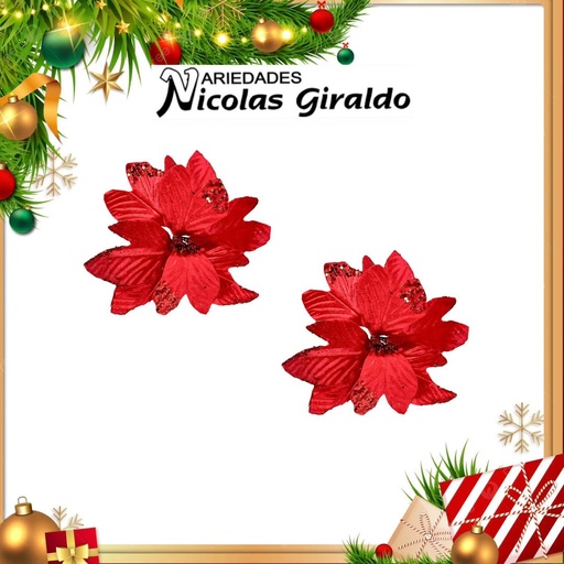 [A3851R] @FLOR NAVIDEÑA MEDIANA ROJA