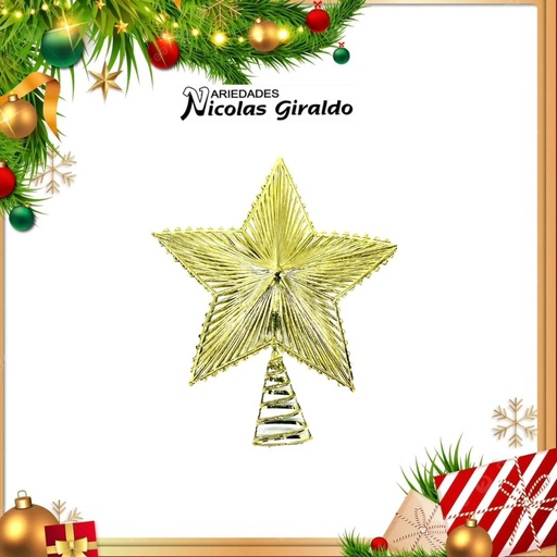 [A1634] @ADORNO NAVIDAD ESTRELLA PUNTA DE ARBOL RESORTE