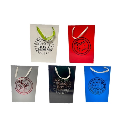 [142106] Bolsa regalo cariñito colores mediana 