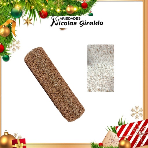 [WN2024-223] @MALLA DECORATIVA 26CM 5YDS NIDO PAJARO PALO ROSA