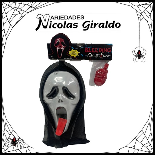 [DK519] @Mascara halloween muerte con sangre con lengua 