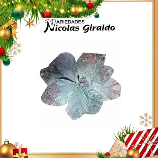 [A4237] @FLOR NAVIDEÑA MEDIANA TURQUESA