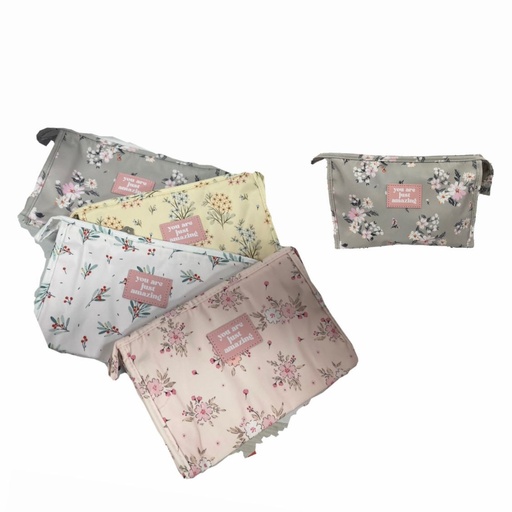 [DN3638] Cosmetiquera dama cuadrada flor 