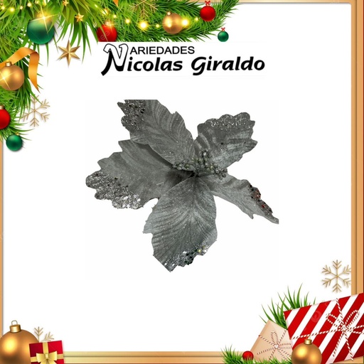 [A4136P] @FLOR NAVIDEÑA MEDIANA PLATA