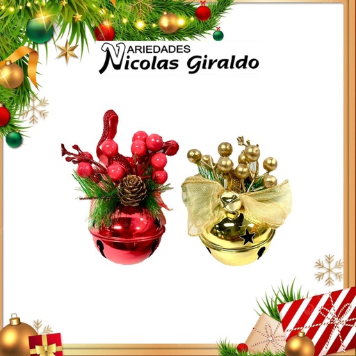 [AL026-242] @SONAJERO NAVIDEÑO ROJO Y DORADO