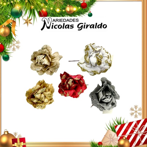 [A4103] @FLOR NAVIDEÑA ROSA SURTIDA