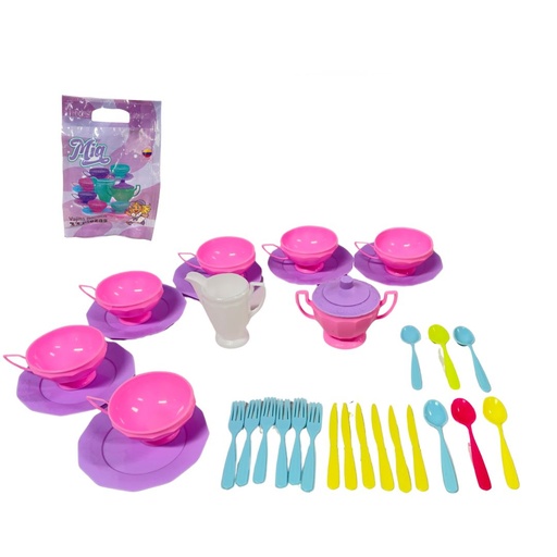 [J101] (J062)Vajilla infantil mia rococo x33 piezas  