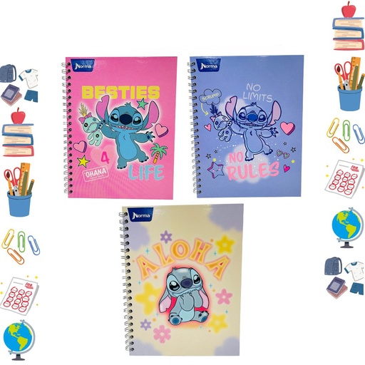 [569318] Cuaderno norma argollado grande dura book stitch cuadro