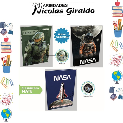 [P4306] Cuaderno cosido primavera pasta dura 100H raya nasa    