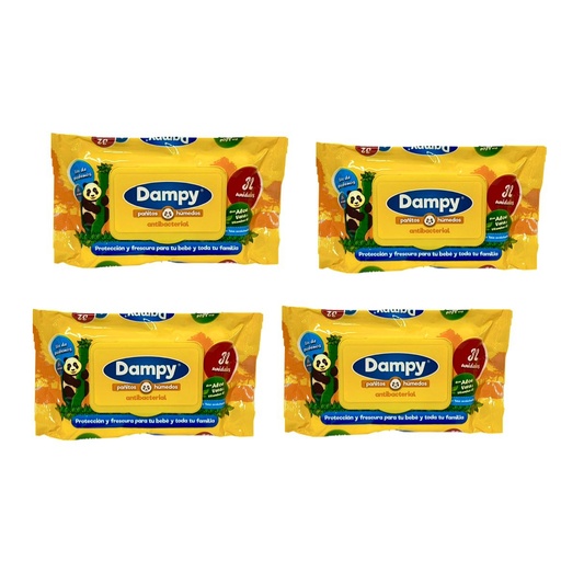 [P-008] Pañitos humedo dampy x32 amarillo  