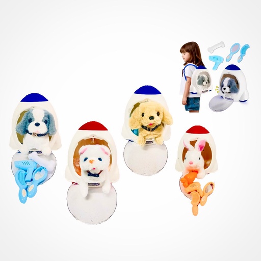 [GAD-053] Bolso infantil forma cohete con mascota y accesorios    