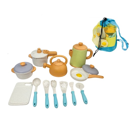 [HG-948] Vajilla infantil fina en morral 