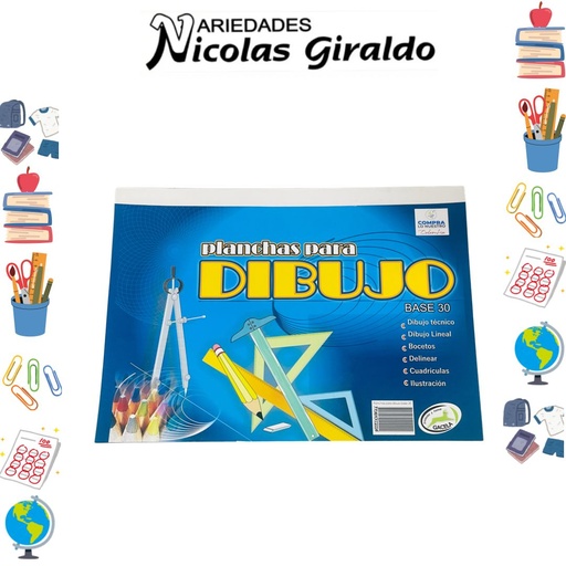 [002224] Block para dibujo base 30