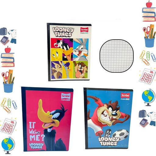 [C30216842] Cuaderno cosido scribe licencia 100H cuadro looney tunes 