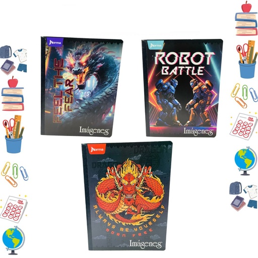 [576075] Cuaderno norma cosido economico 100H cuadro surtido