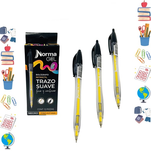 [575980] Lapicero norma .7 retractil negro x12 