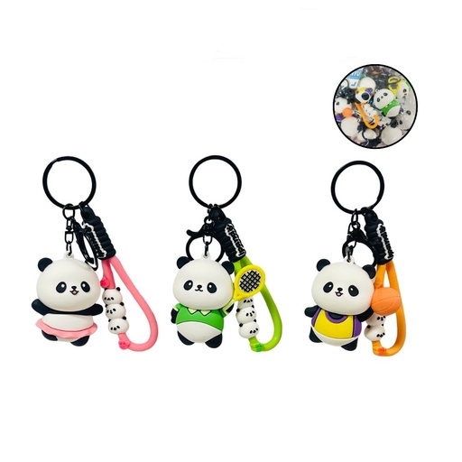 [LA-1700] Llavero grande fino oso panda deportes pqt X12 
