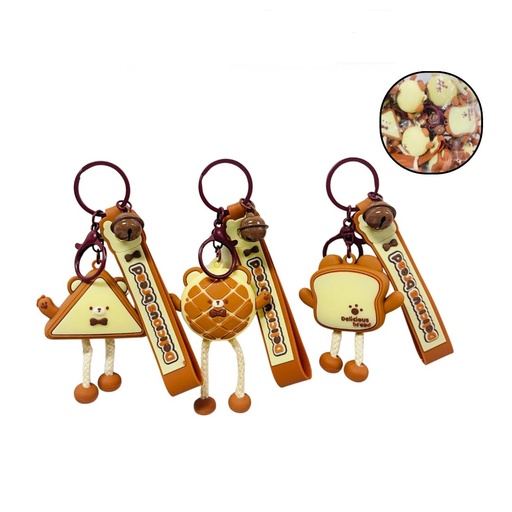 [LA-1701] Llavero grande fino figuras comida patas pqt X12  