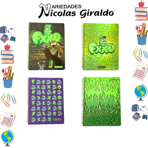 [P4582] Cuaderno primavera argollado academico cuadro ferxxo