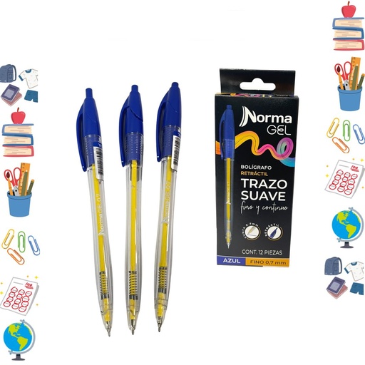 [575978] Lapicero norma .7 retractil azul x12  