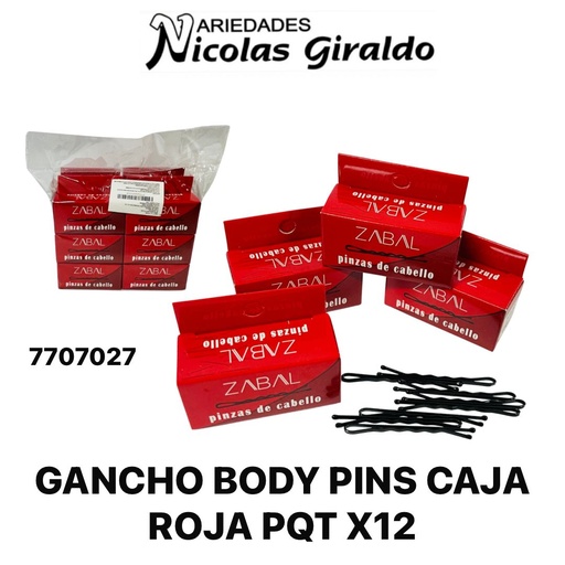 [7707027] (DC0421)Gancho body pins caja roja PQT X12