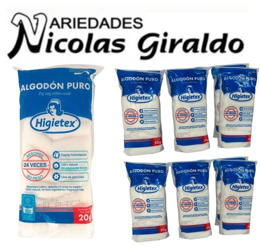 [GDDL-0020] Algodon higietex x20g PQTX12