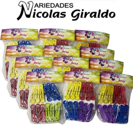 [P0032] Gancho pinza orquidea ropa x12 PQT X12