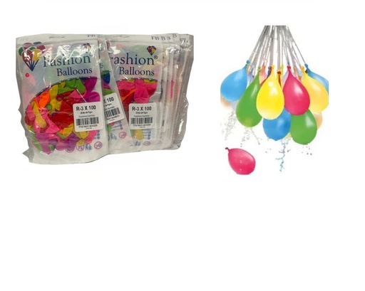 [384523] Bomba de agua x100 fashion balloons PQT X20