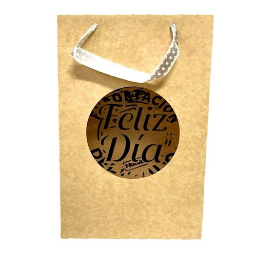 [UN0403] Bolsa regalo cariñito mediana vertical ventana mensaje PQT X12