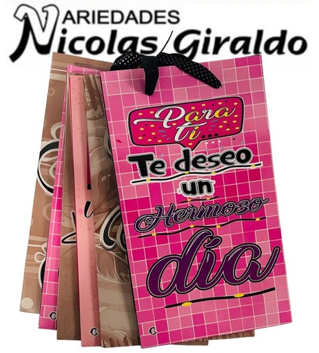 [142103] Bolsa regalo cariñitos vertical grande PQT X6