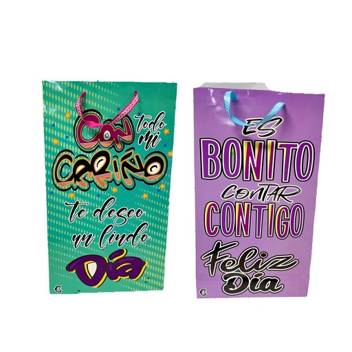 [142006] Bolsa regalo cariñito maxi vertical color PQT X6