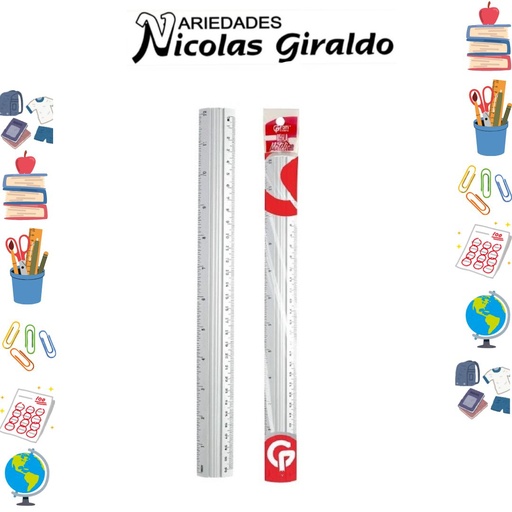 [GR312] Regla metal 30 cm  PQT X12