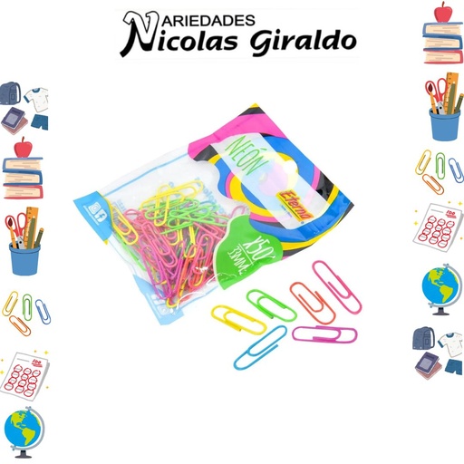 [ET625] Clip neon 33 mm 50 pcs PQT X12