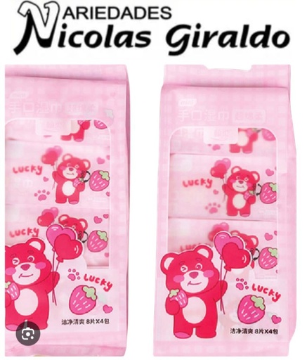 [HR-1729] Pañitos humedo lucky mini x8 PQT X8  