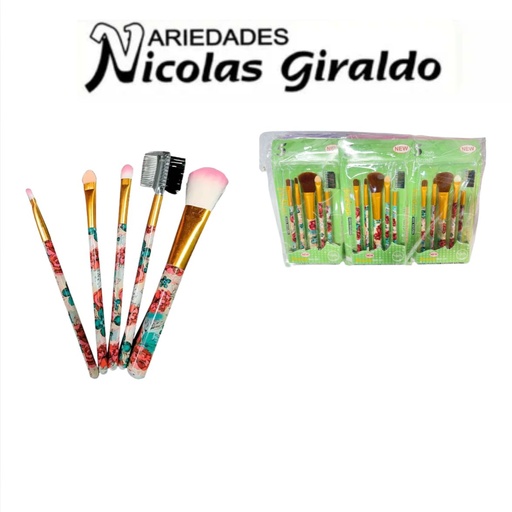 [SK-663] Brocha maquillaje x5 caja acetato 