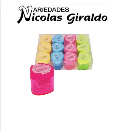 [FL-286] Sacapuntas deposito corazon caja x12  