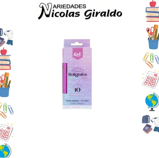 [576095] Lapicero norma kiut colores surtido x10 