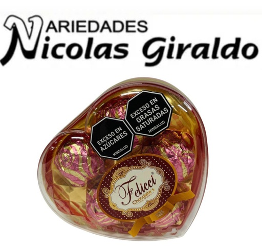 [UR22253/1] Chocolate feliccie corazon X5 fresa