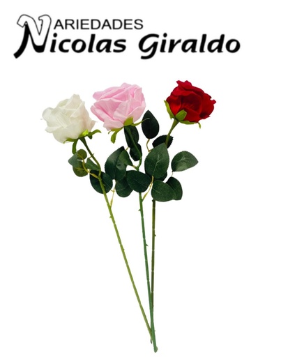 [KTB1011] Flor artificial rosa surtida x1 mediana 