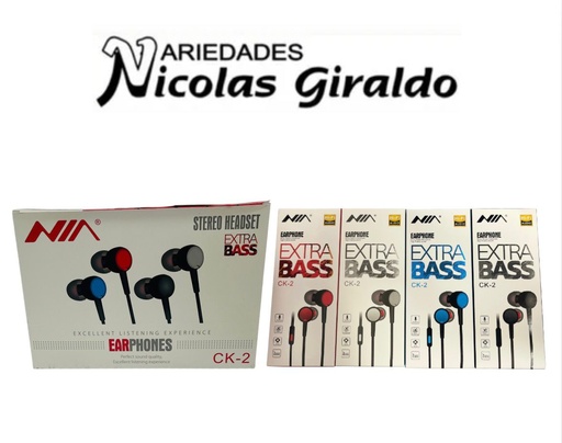 [CK-2-NIA] @Audifono caja extra bass NIA CK-2 CAJA X20 