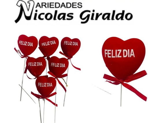 [DF-554] Corazon mediano feliz dia para ancheta pqt x6