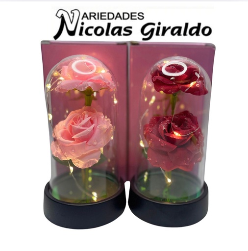 [2D-13849] Urna decorativa rosa luz pequeña   