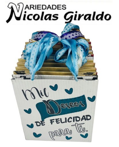 [UN0433] Bolsa regalo cariñito pequeña corrugada PQT X12