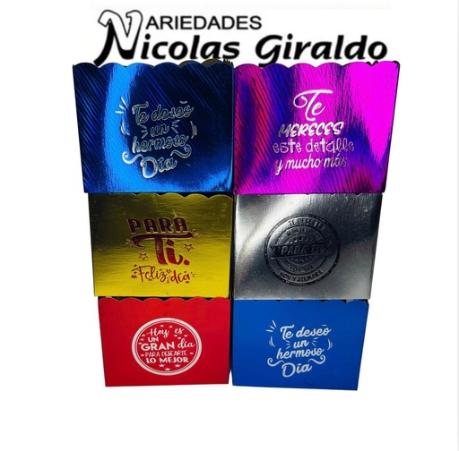 [100749] Caja ancheta cariñito pequeña metalizada x6 