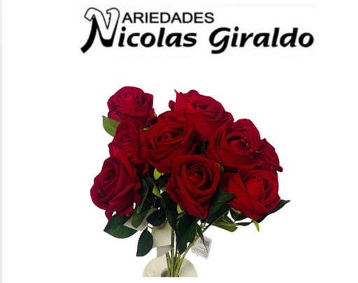 [SE8327] Flor artificial rosa roja x1 mediana  PQT X12
