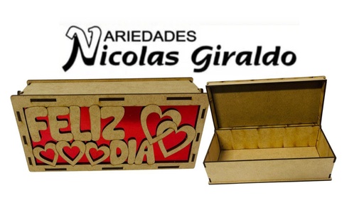 [AG0038] Canasta ancheta laser rectangular con tapa feliz dia