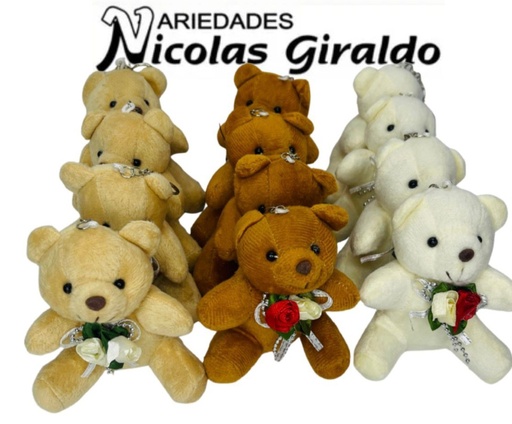 [AP3-6011] Llavero peluche oso 10CM pqt x12 