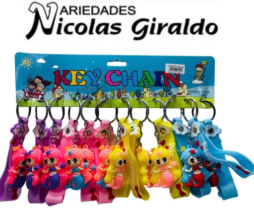 [CH23145] Llavero caucho fino sirena correa ancha pqt X12