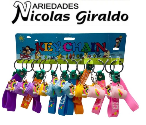 [CH23149] Llavero caucho fino malteada ancha pqt X12 